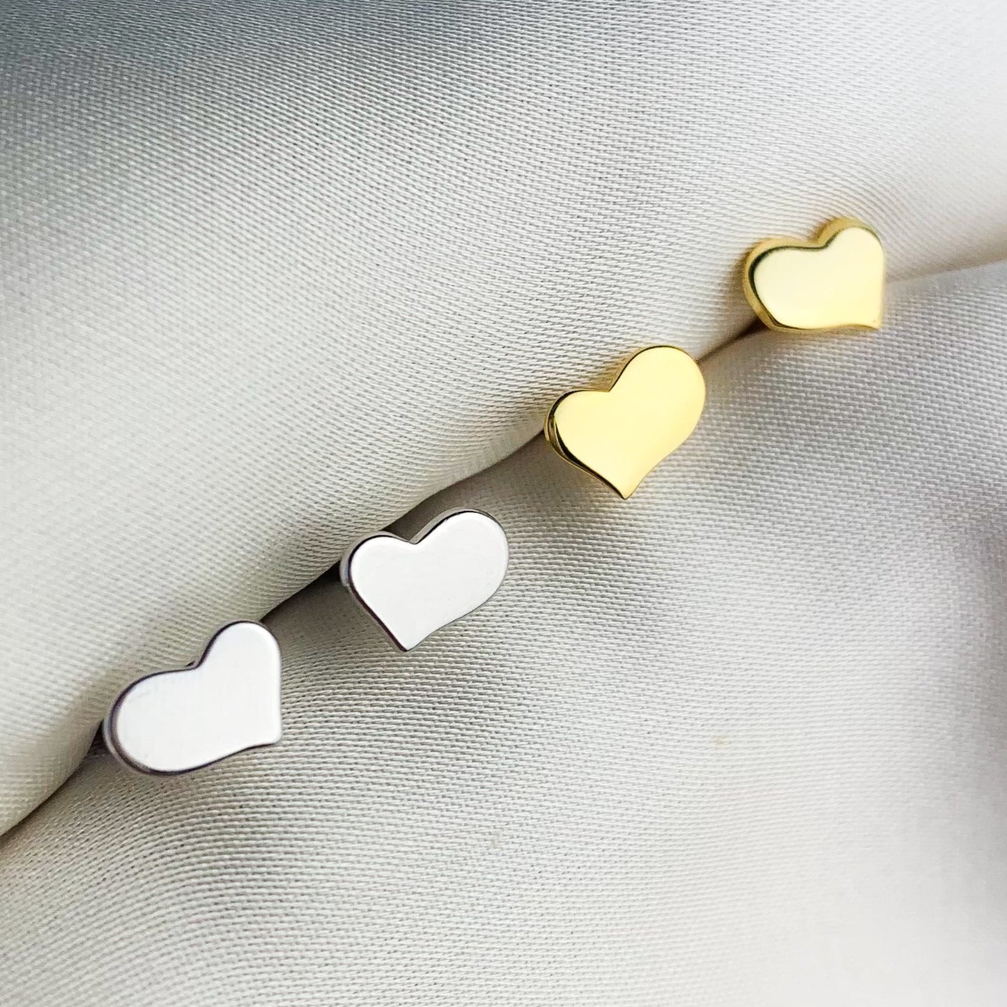 Simple Heart Screw Back Stud Earrings