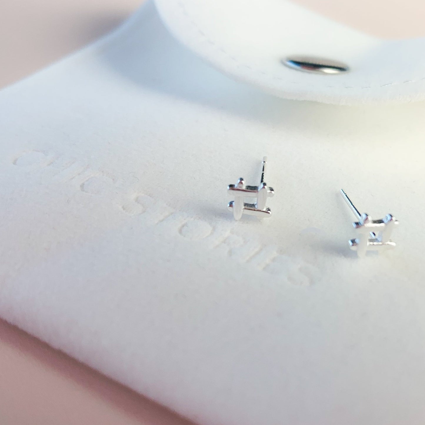 Crosshatch Square Stud Earrings