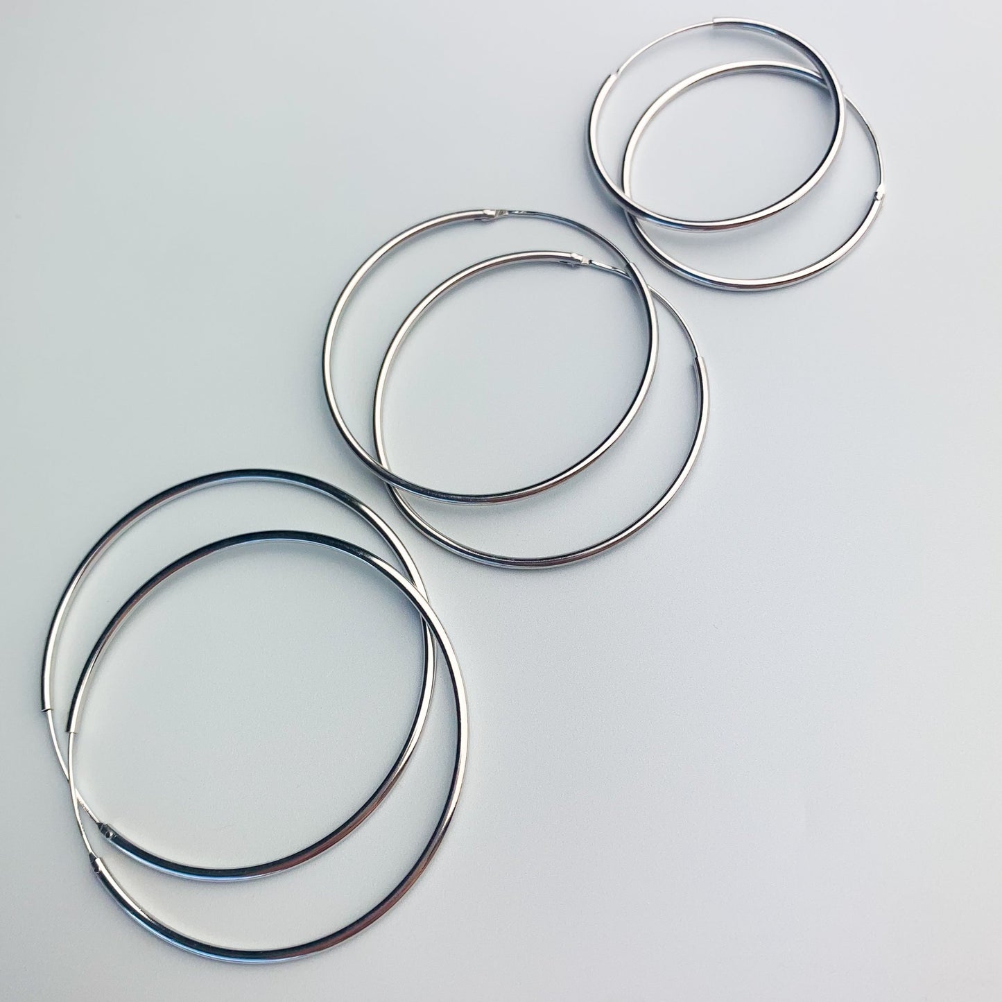 Silver Circle Hoop Earrings