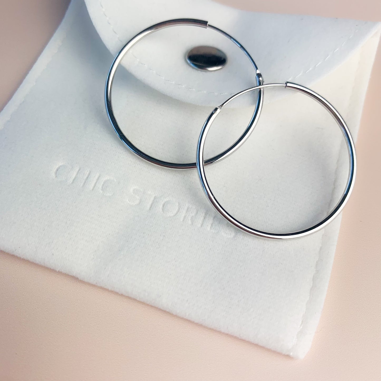 Silver Circle Hoop Earrings