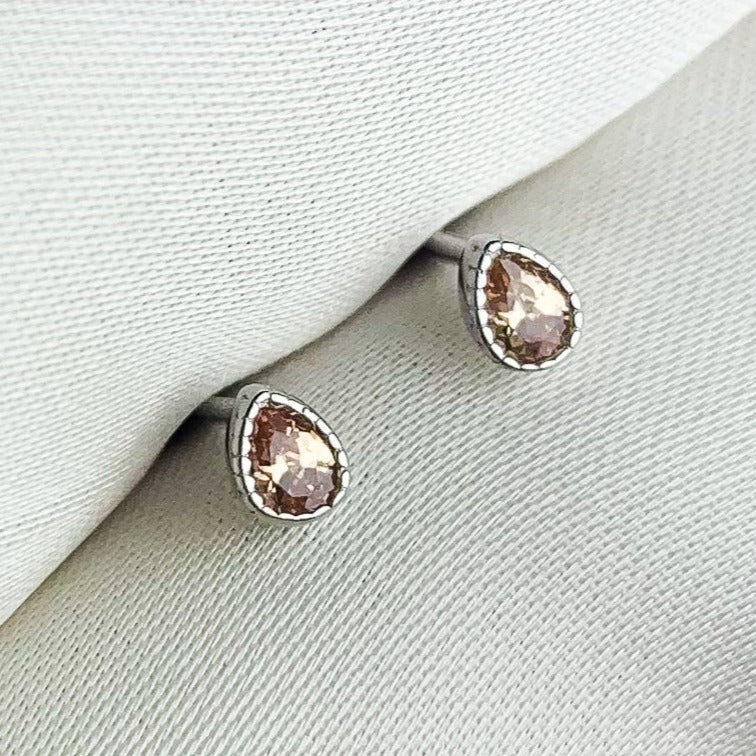Crystal Teardrop Stud Earrings