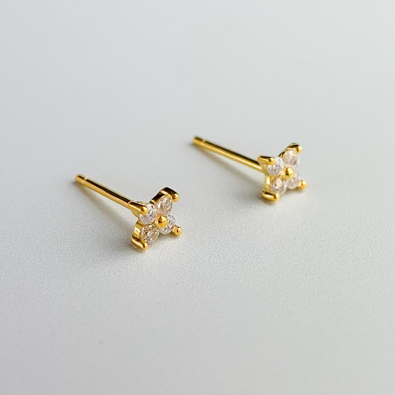 Four Crystal Stud Earrings