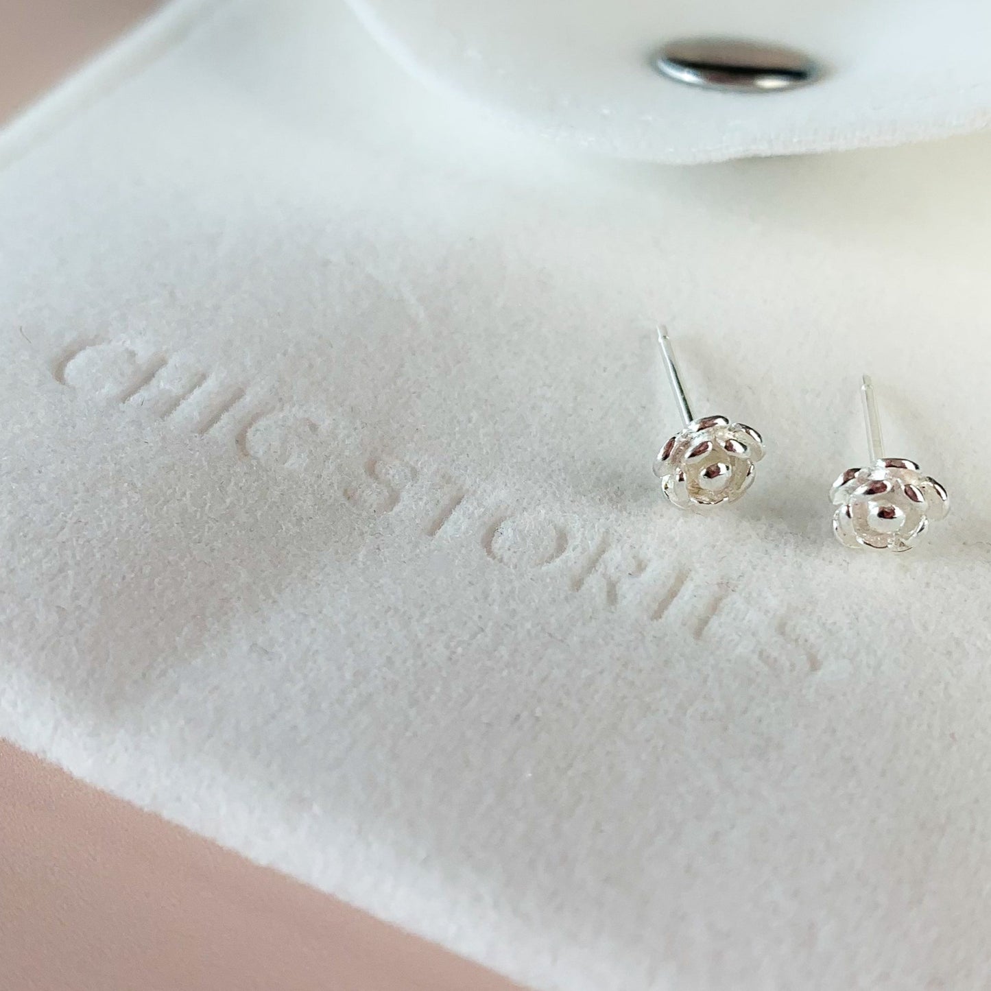 Flower Stud Earrings, Two Sizes