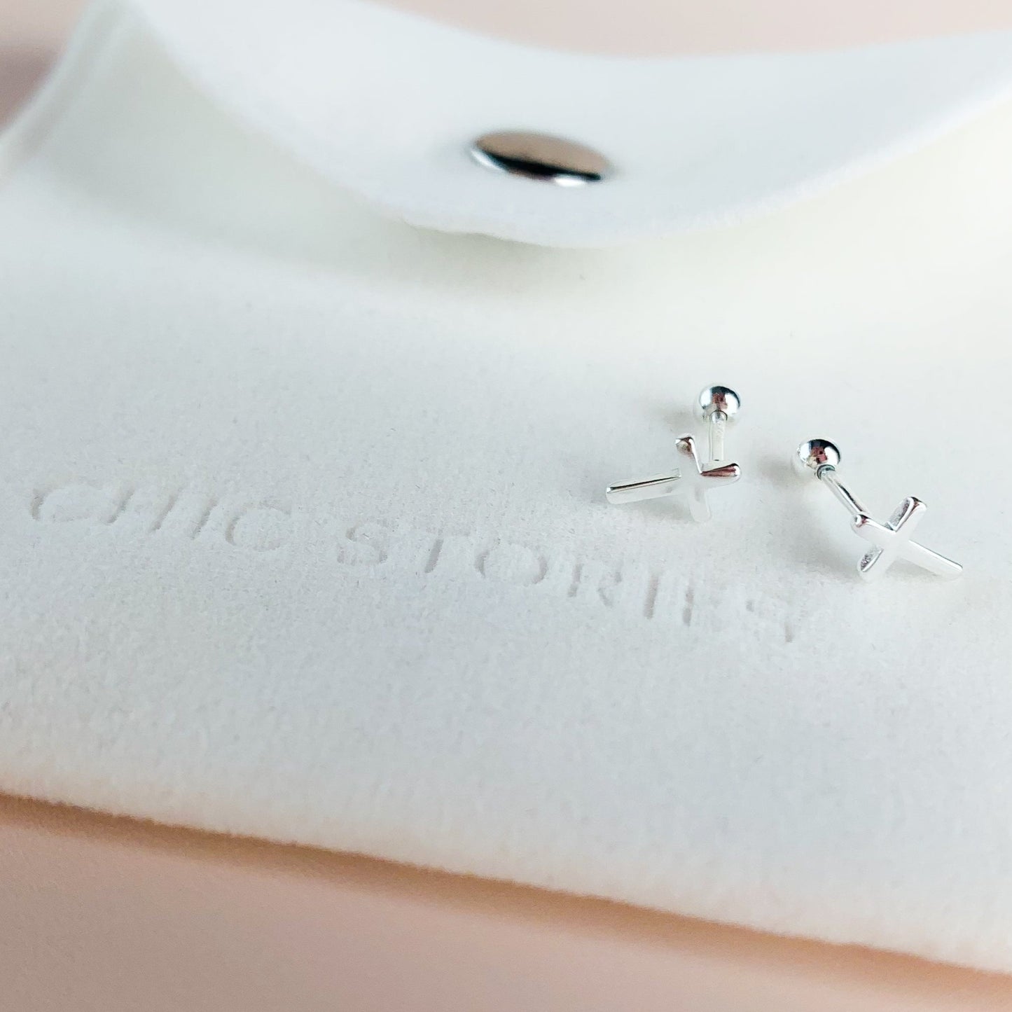 Screw Back Cross Stud Earrings