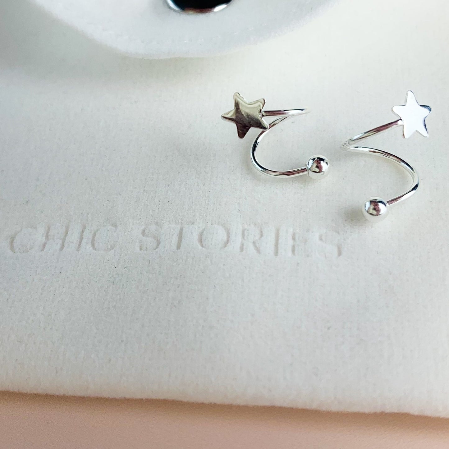 Screw Back Star Spiral Earrings