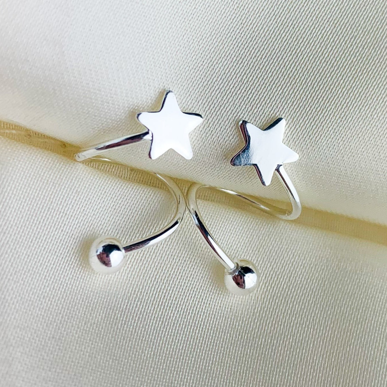 Screw Back Star Spiral Earrings