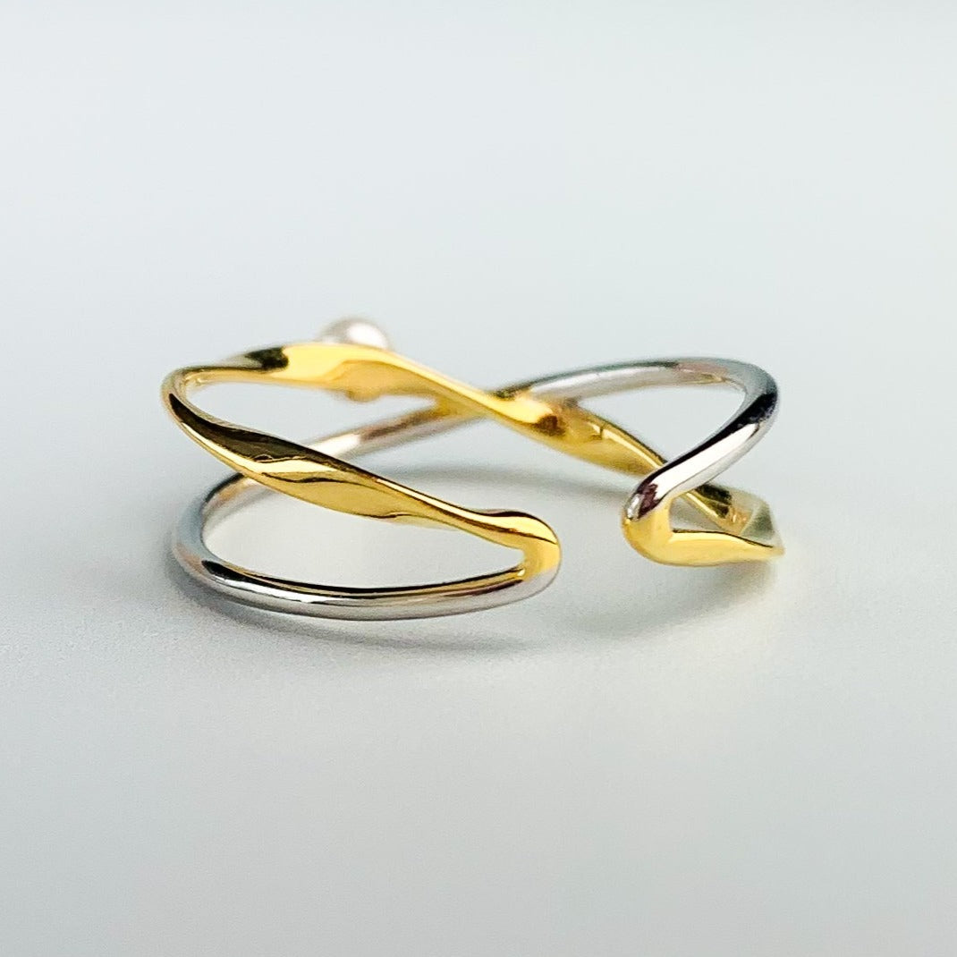 Mixed Metals Adjustable Ring