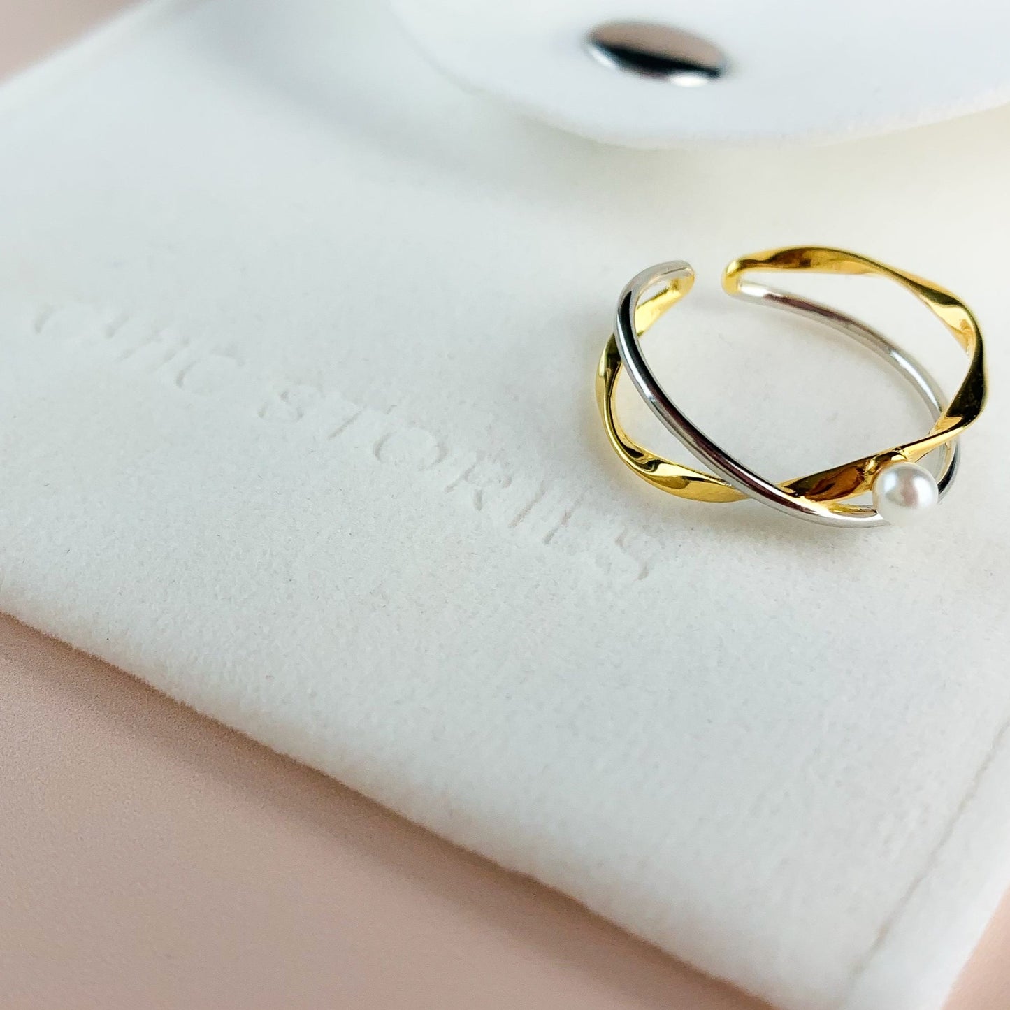 Mixed Metals Adjustable Ring