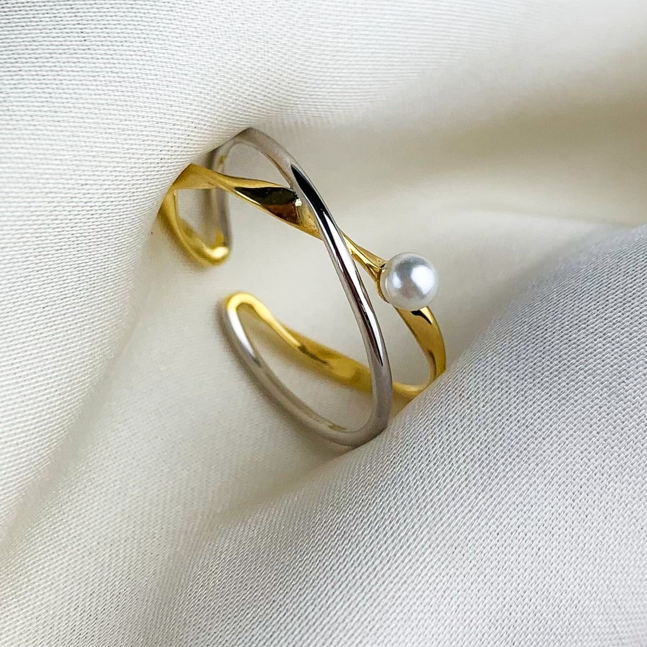 Mixed Metals Adjustable Ring