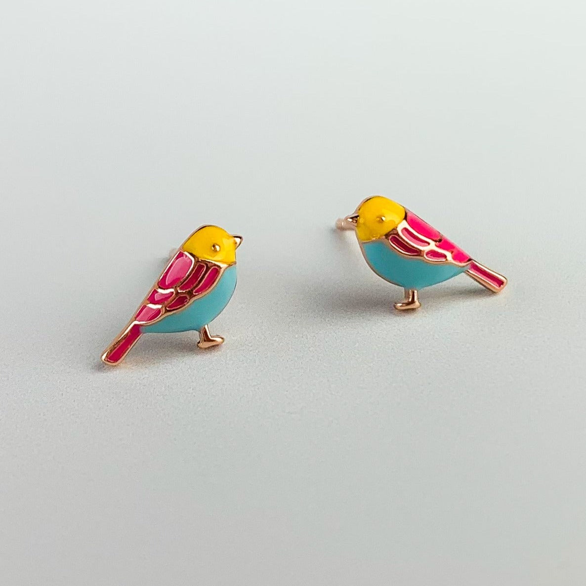 Colourful Bird Stud Earrings