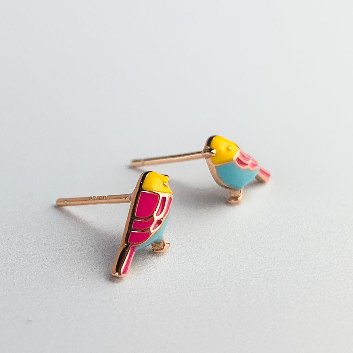 Colourful Bird Stud Earrings
