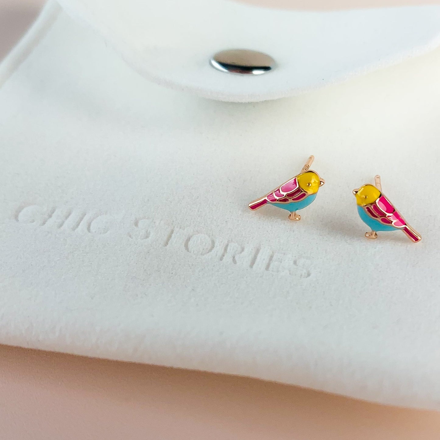 Colourful Bird Stud Earrings