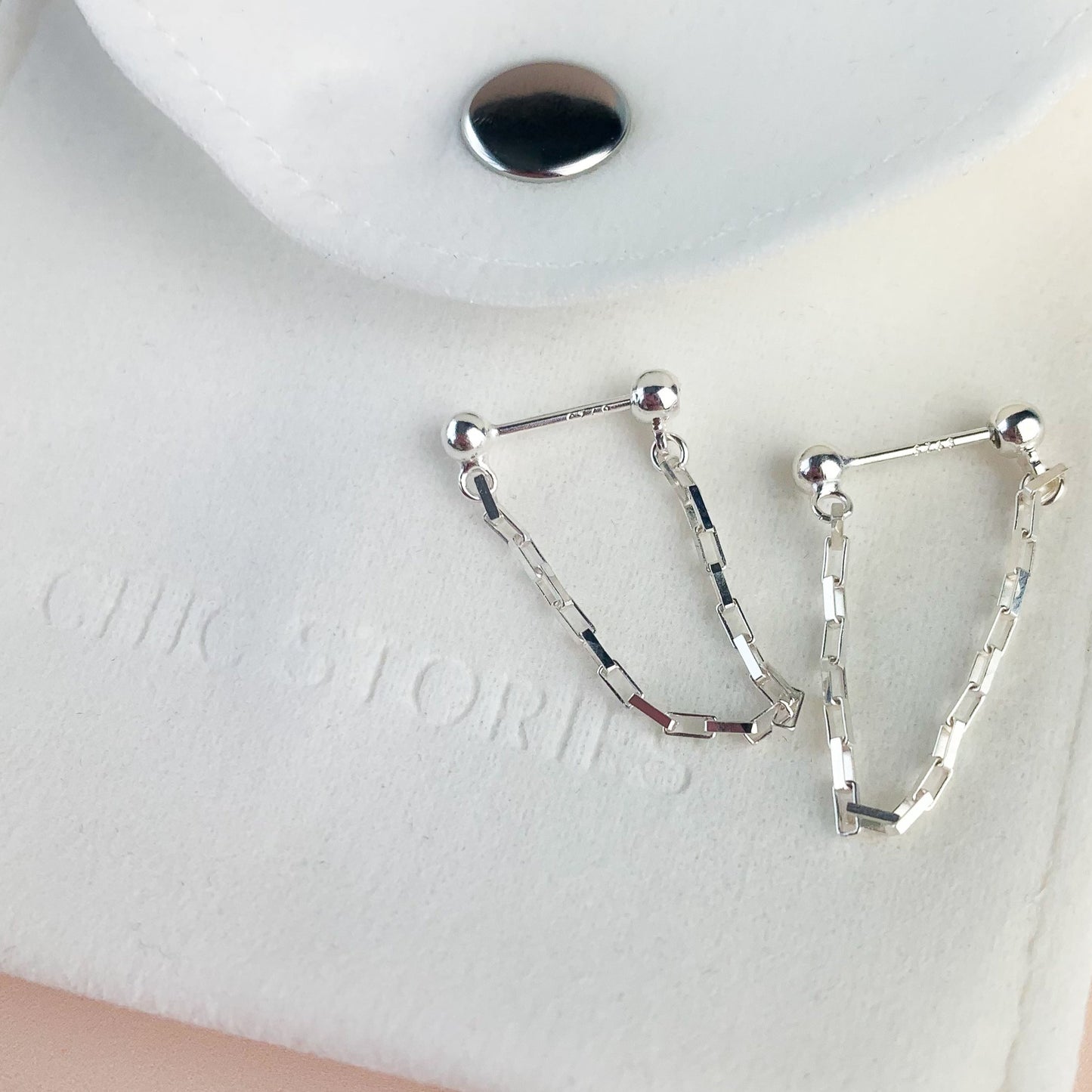 Chain Loop Stud Earrings