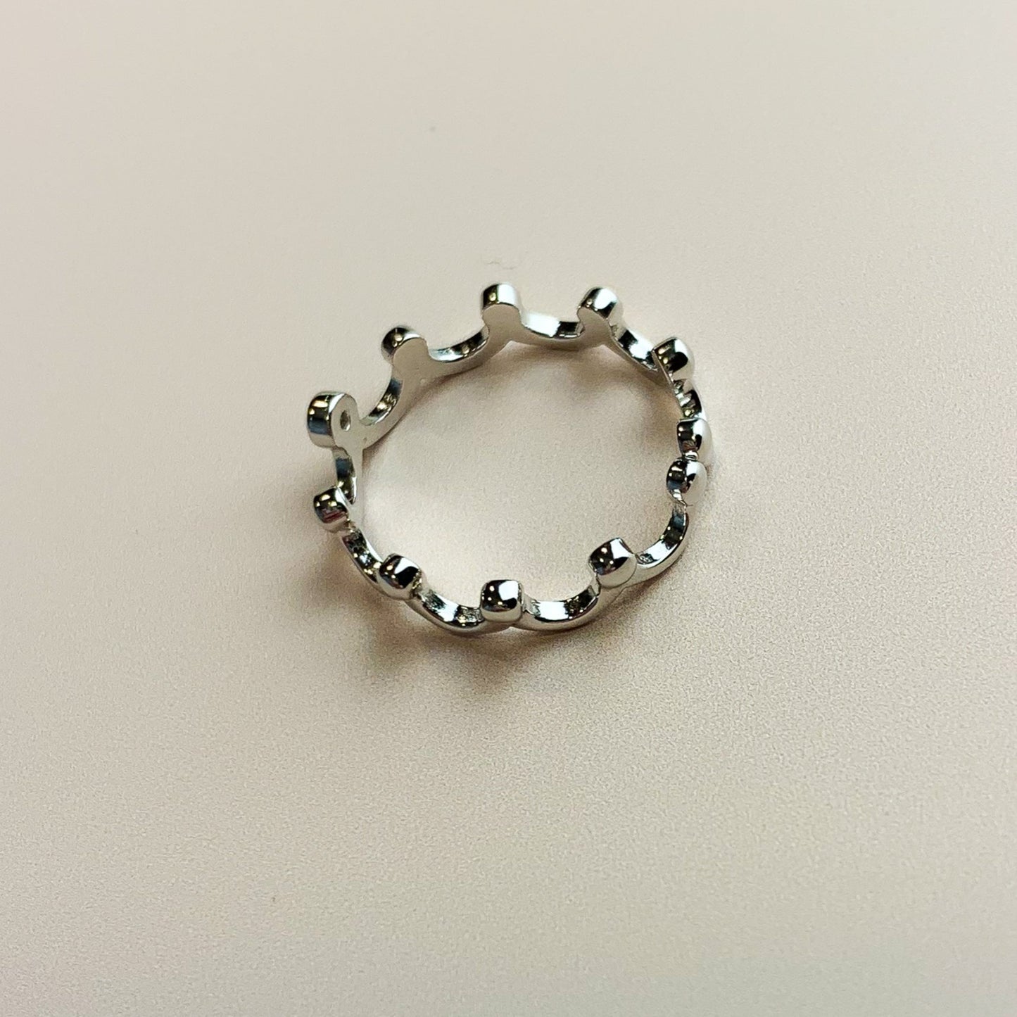 White Crystal Crown Ring