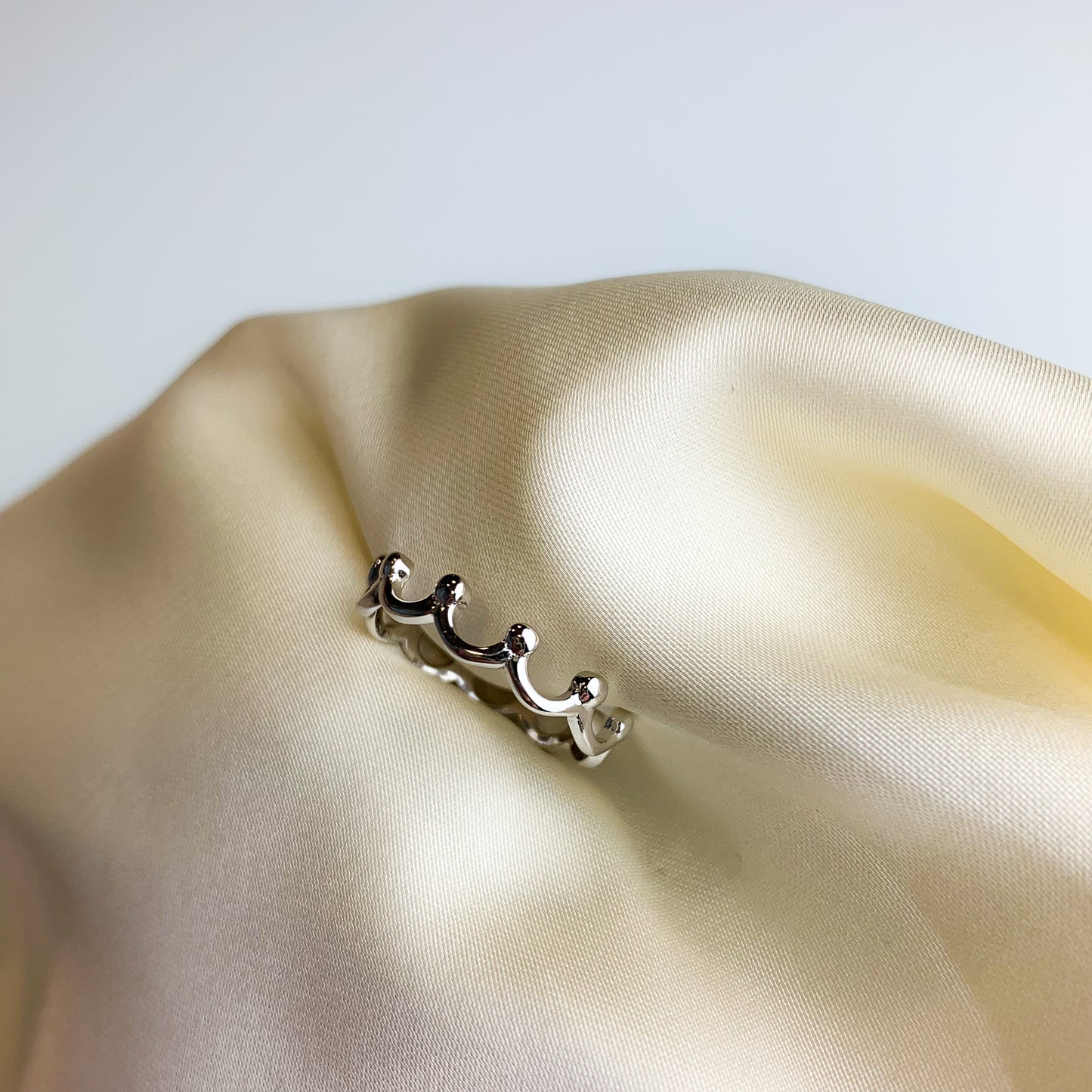 White Crystal Crown Ring