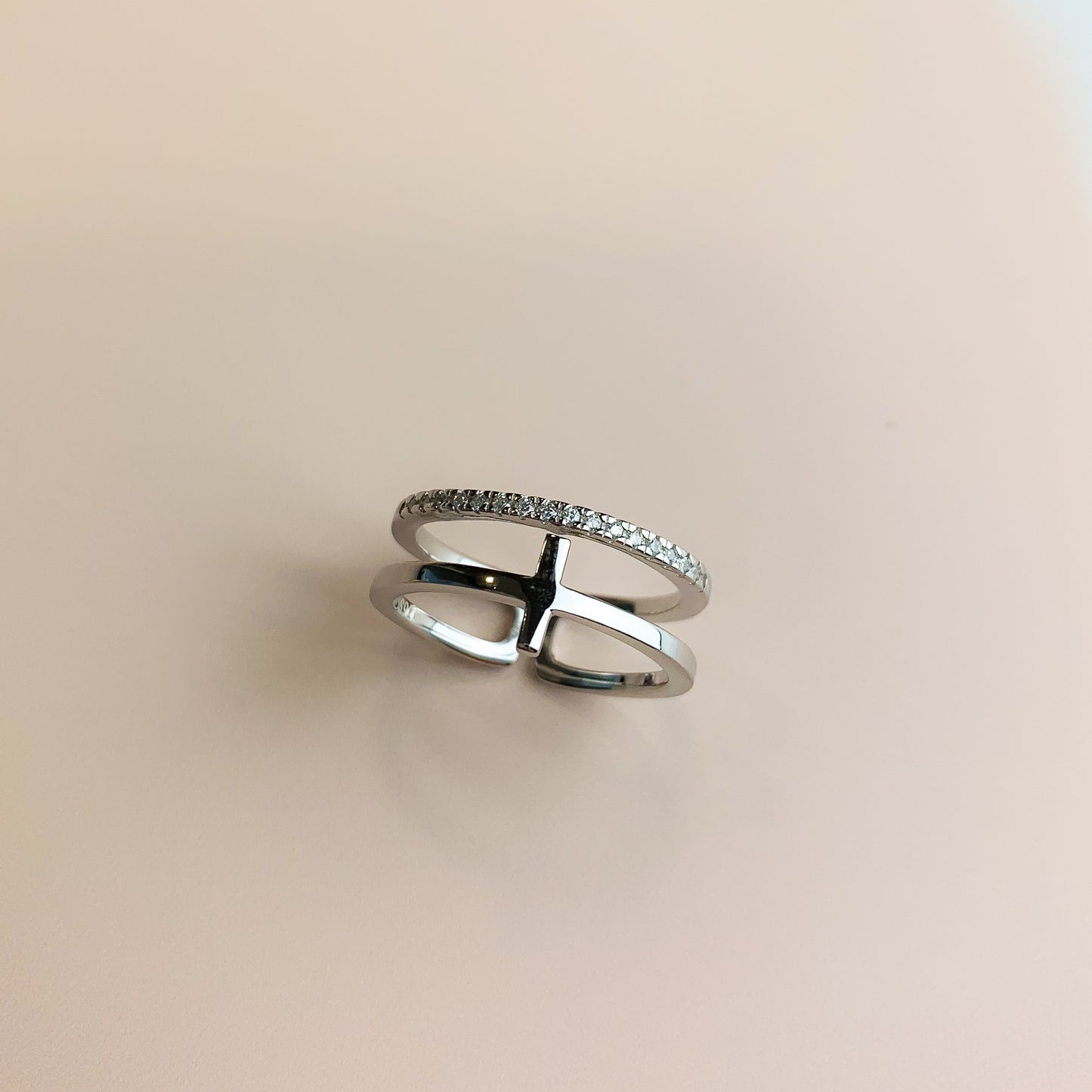 Cross Double Band Ring
