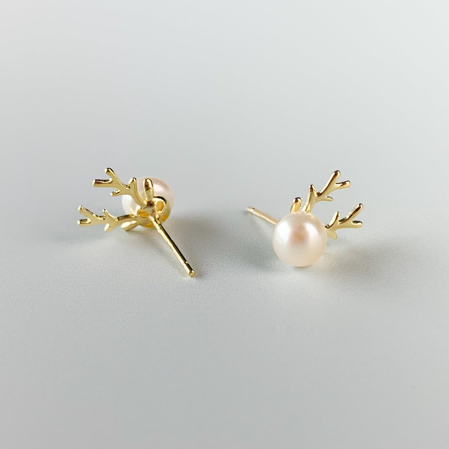 Pearl Reindeer Stud Earrings