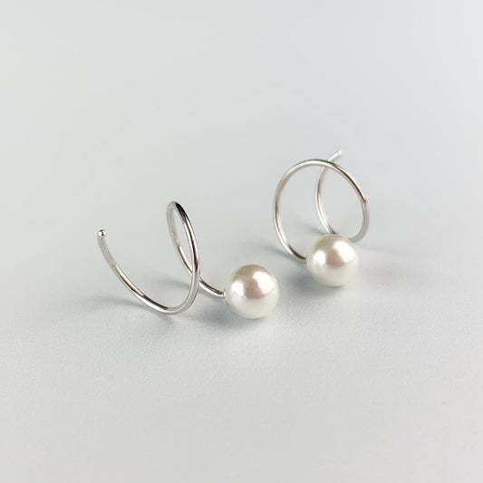 Pearl Spiral Earrings