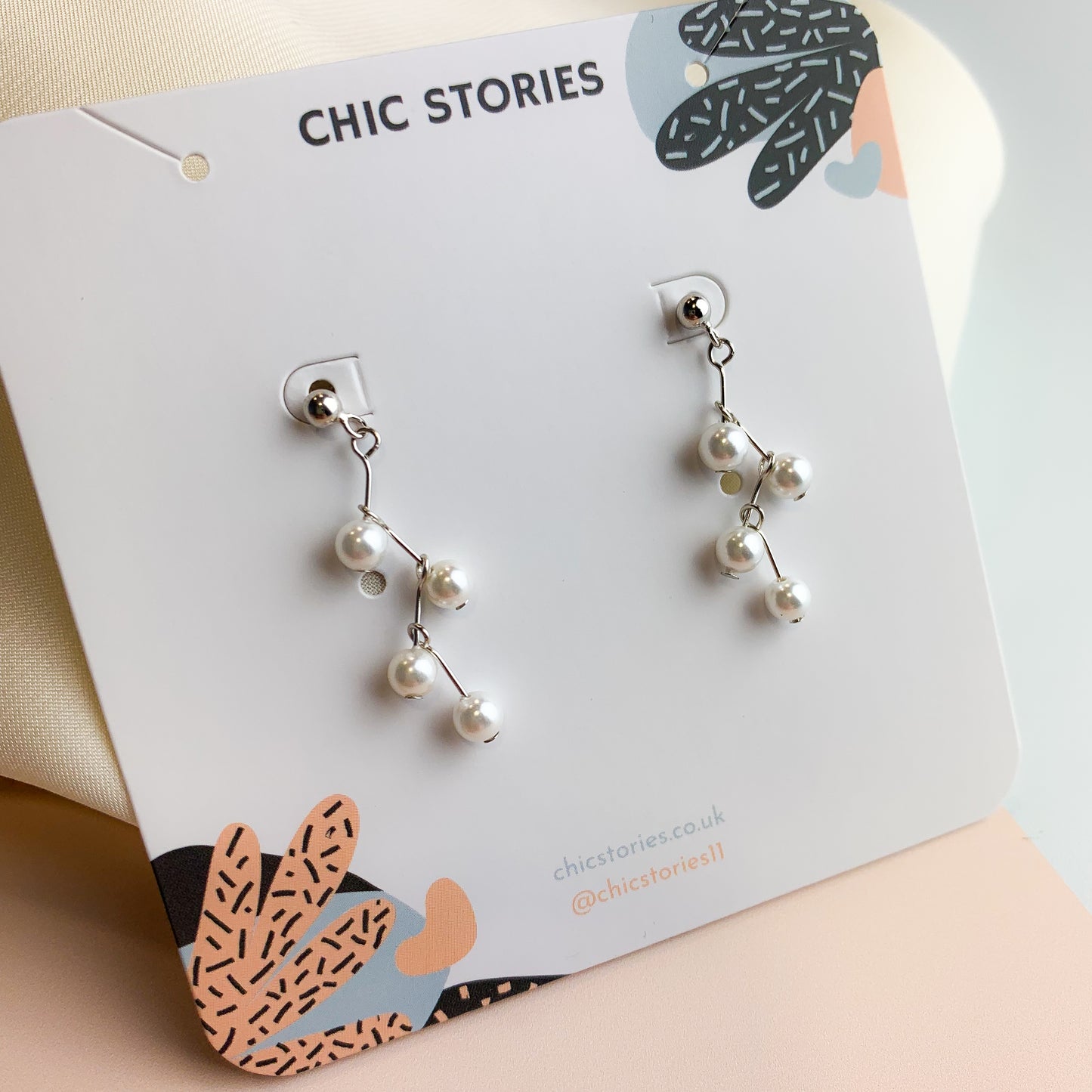 Pearl Scatter Drop Earrings