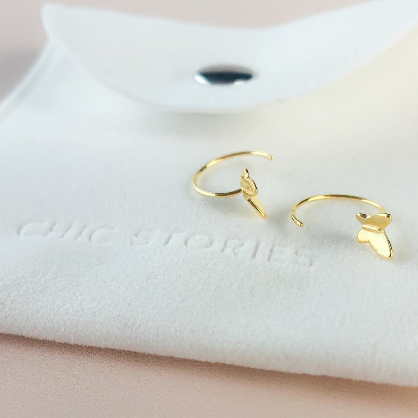 Butterfly Open Hoop Earrings