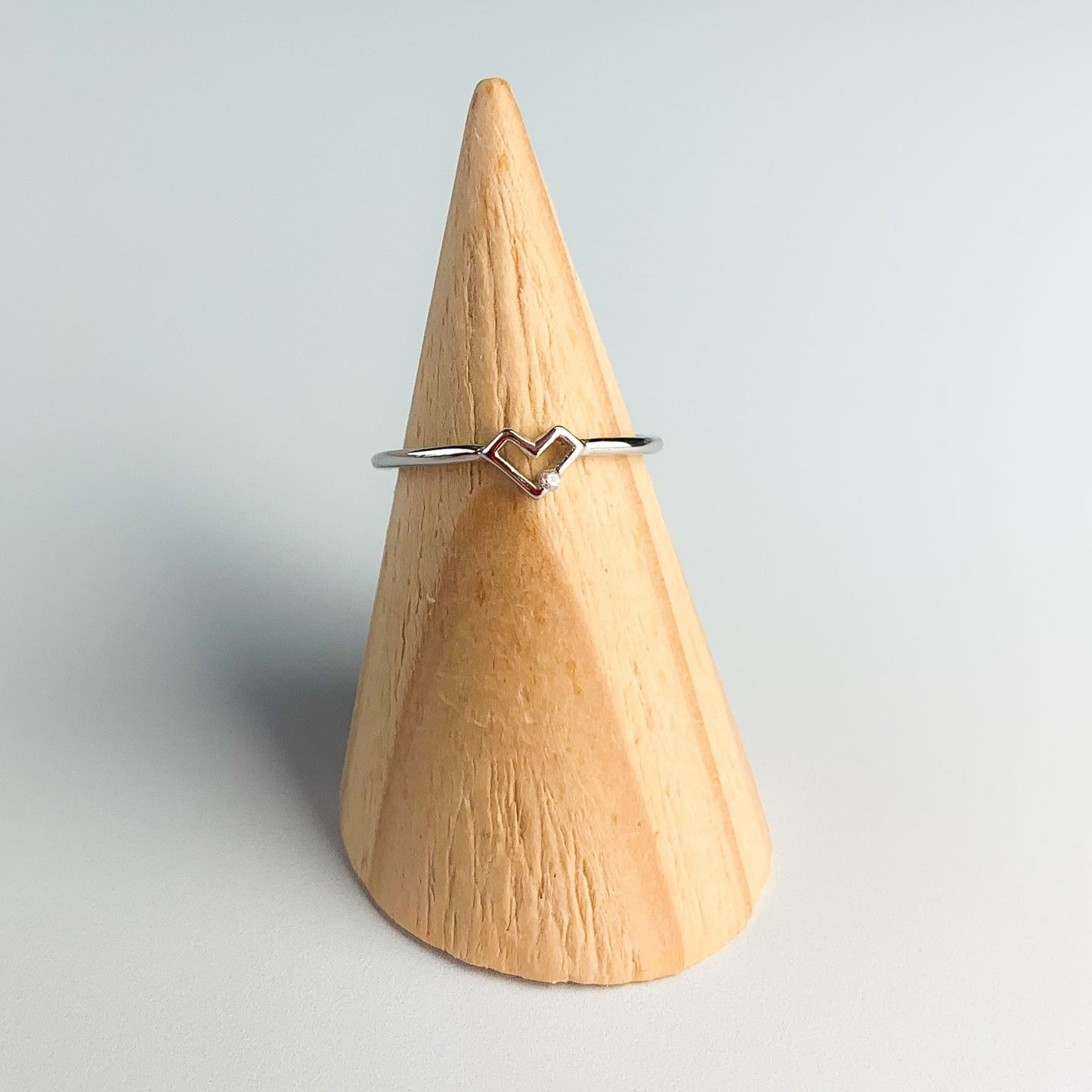Geometric Heart Adjustable Ring