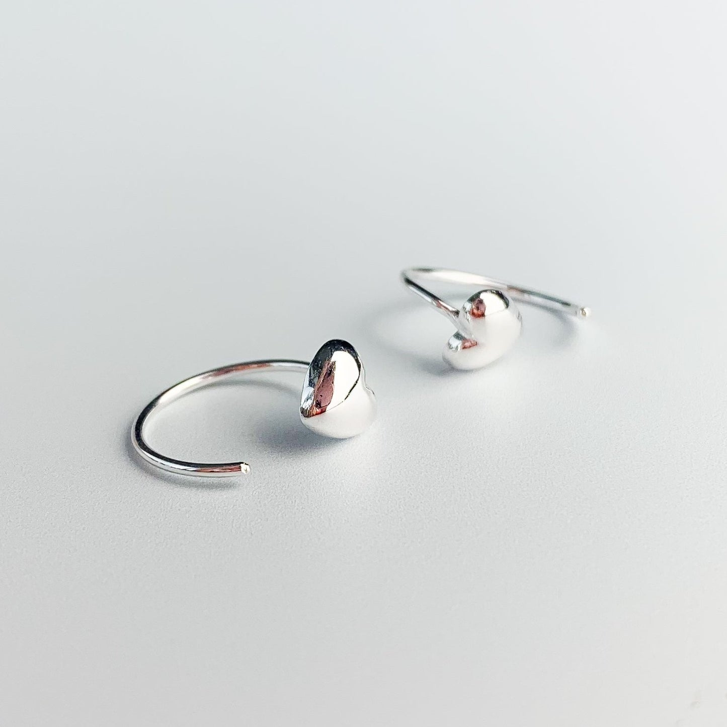 Heart Open Hoop Earrings