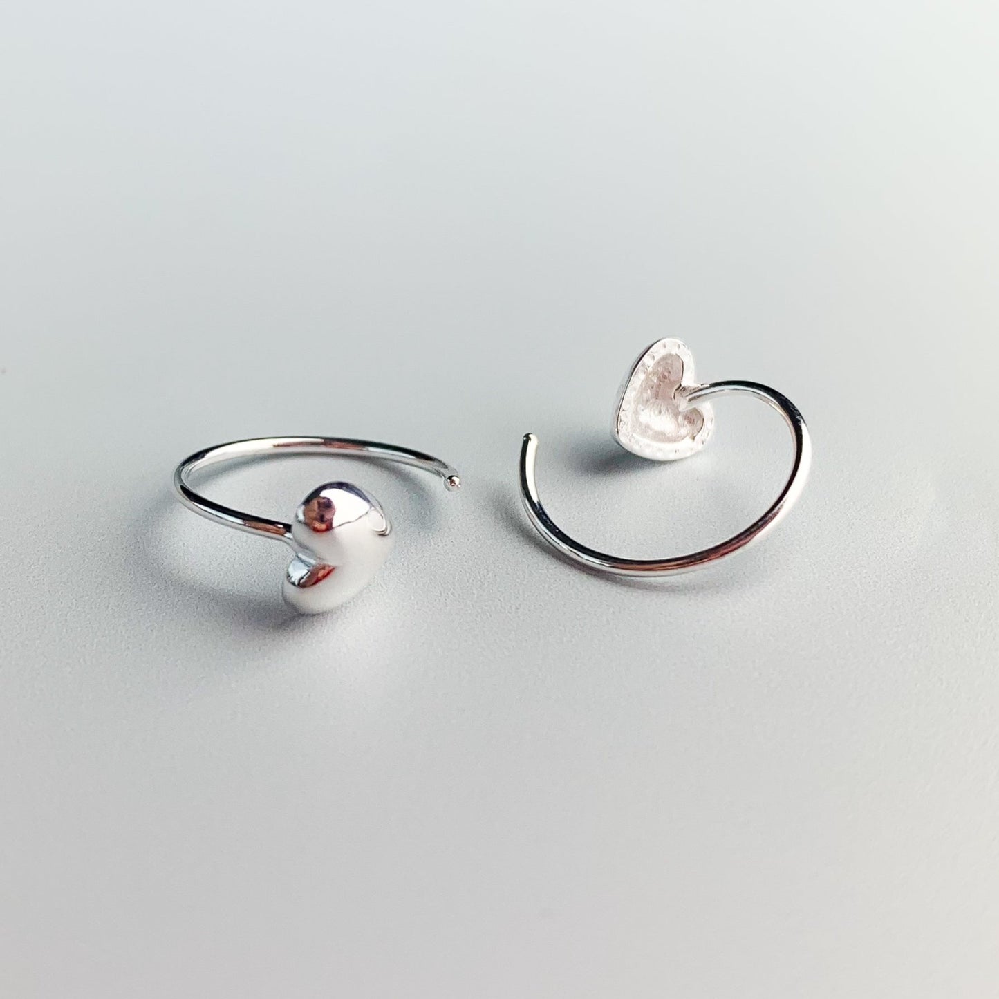 Heart Open Hoop Earrings