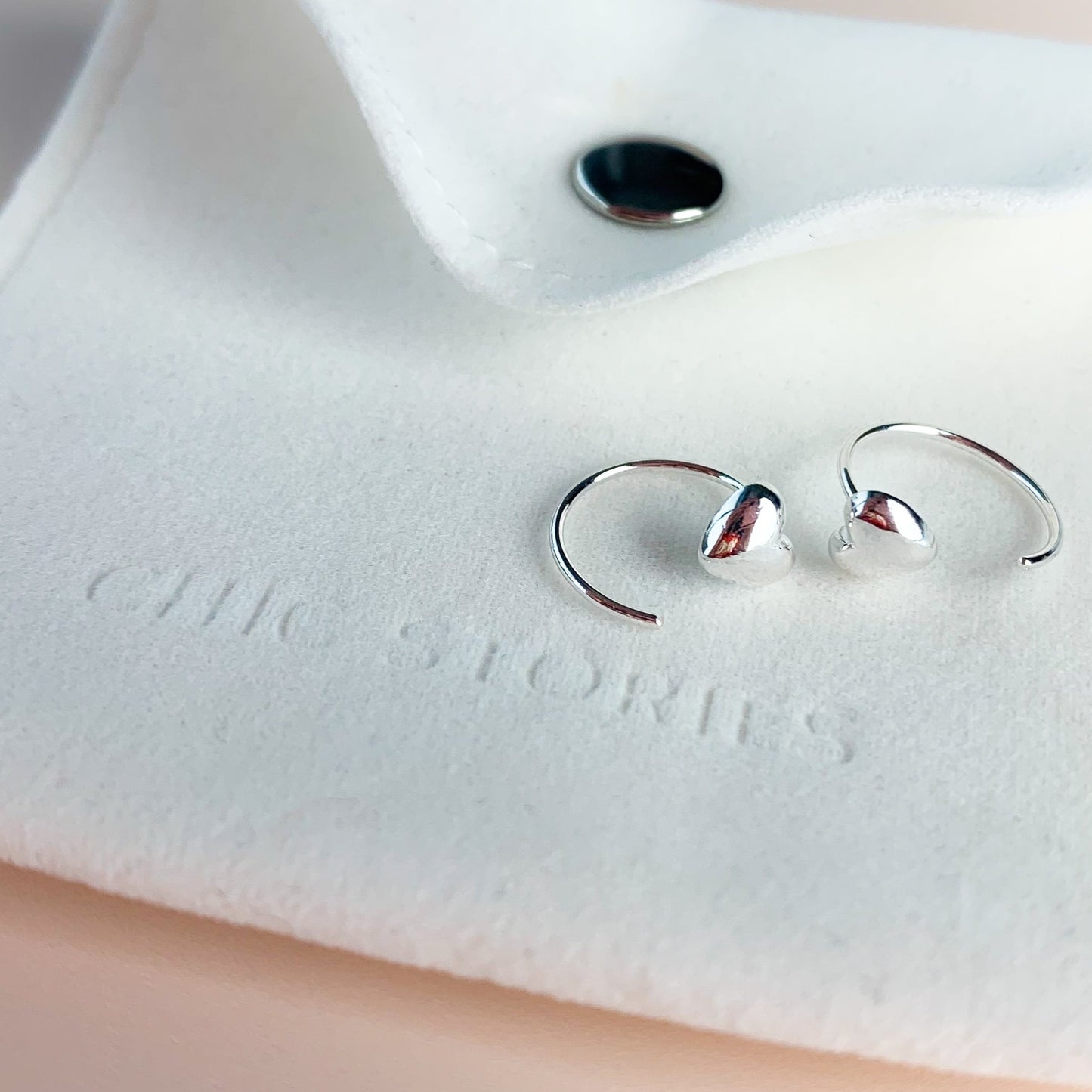 Heart Open Hoop Earrings