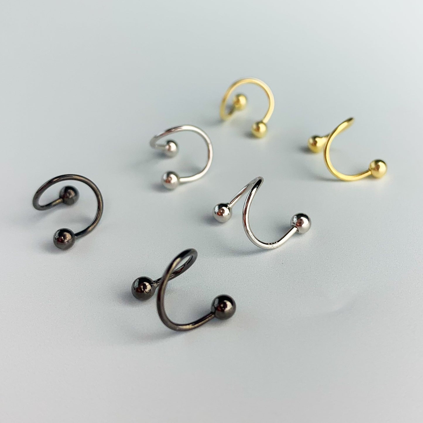 Spiral Hoop Screw Back Earrings