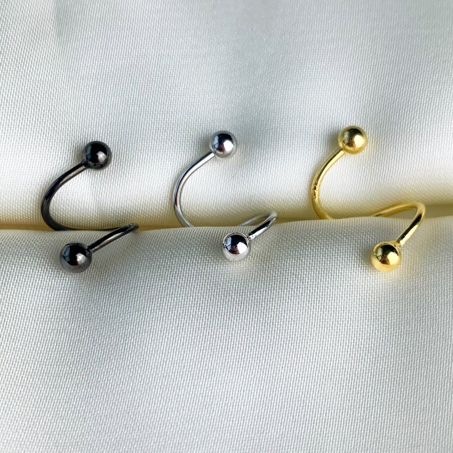 Spiral Hoop Screw Back Earrings