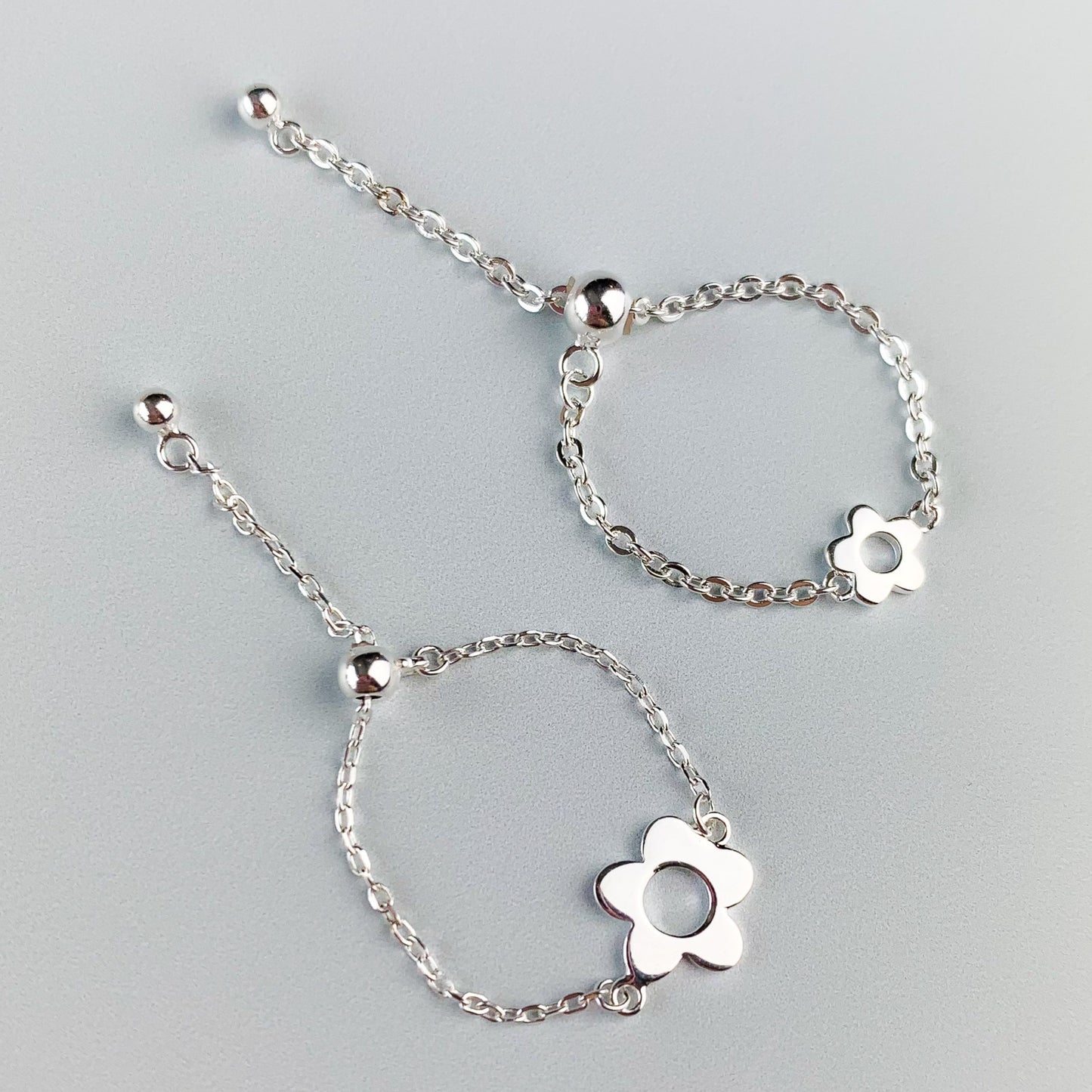 Flower Charm Adjustable Chain Ring