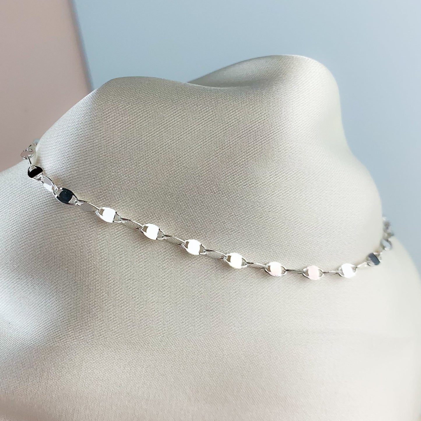 Oval Link Chain Anklet with Pearl Dangle