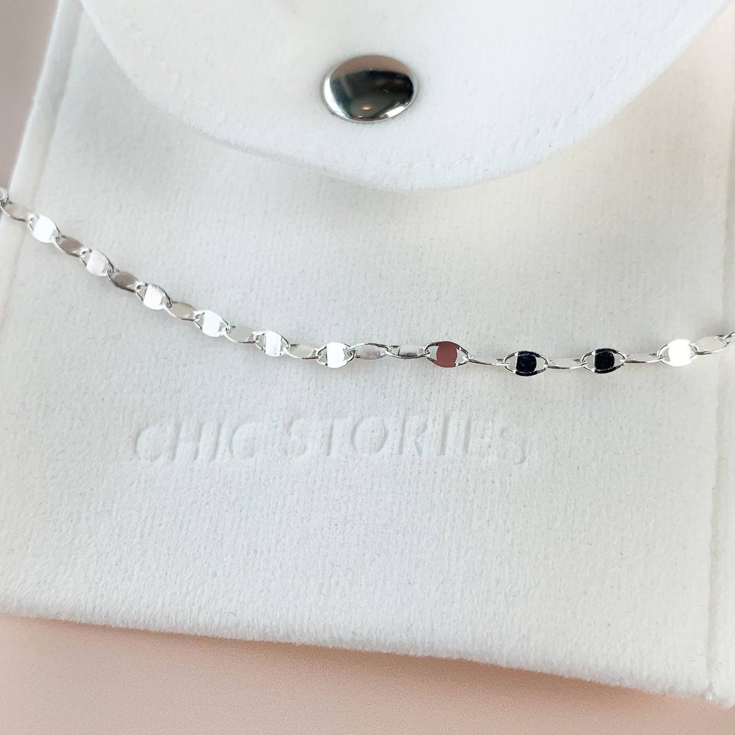 Oval Link Chain Anklet with Pearl Dangle