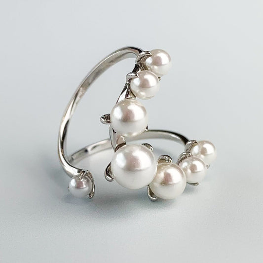 Pearl Curved Open Ring