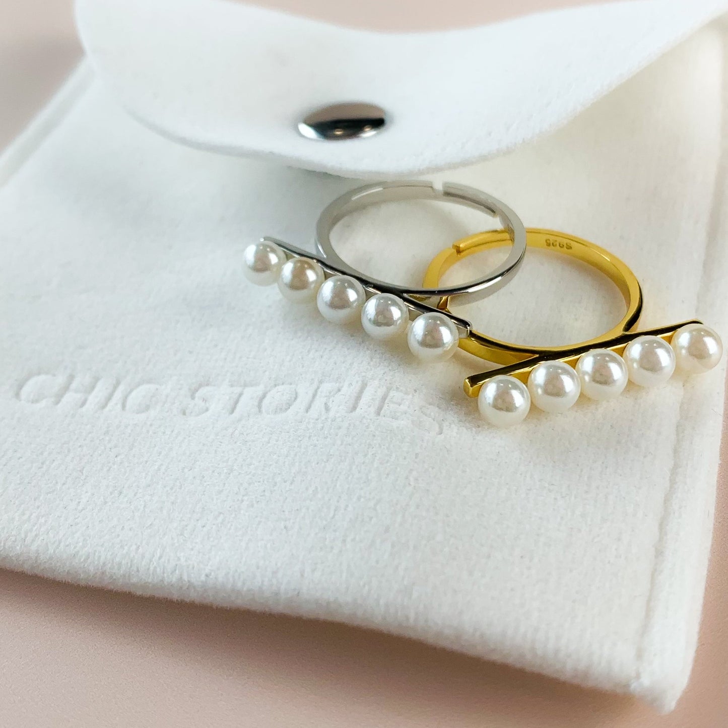 Pearl Bar Adjustable Ring