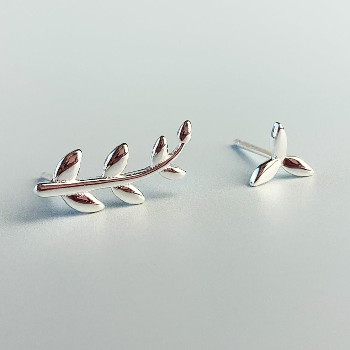Asymmetrical Leaf Stud Earrings