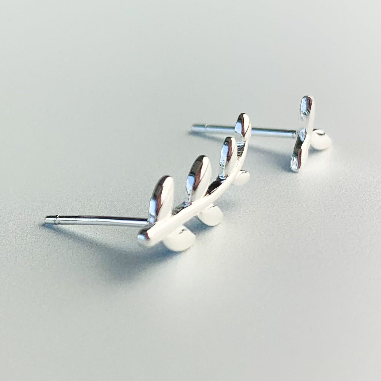Asymmetrical Leaf Stud Earrings