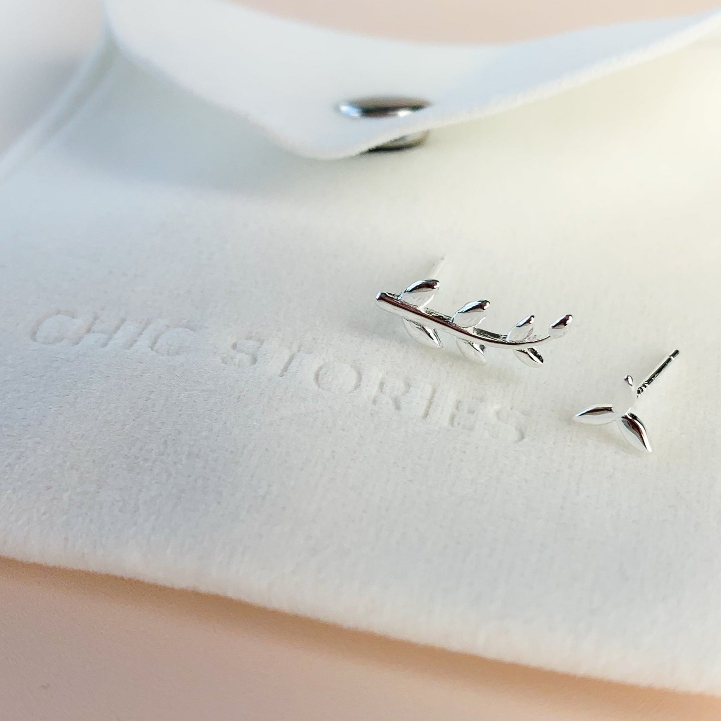 Asymmetrical Leaf Stud Earrings