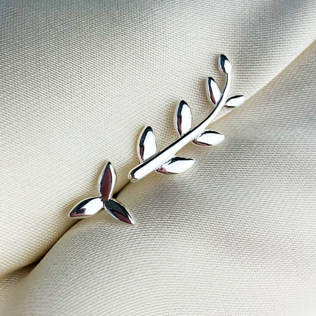 Asymmetrical Leaf Stud Earrings