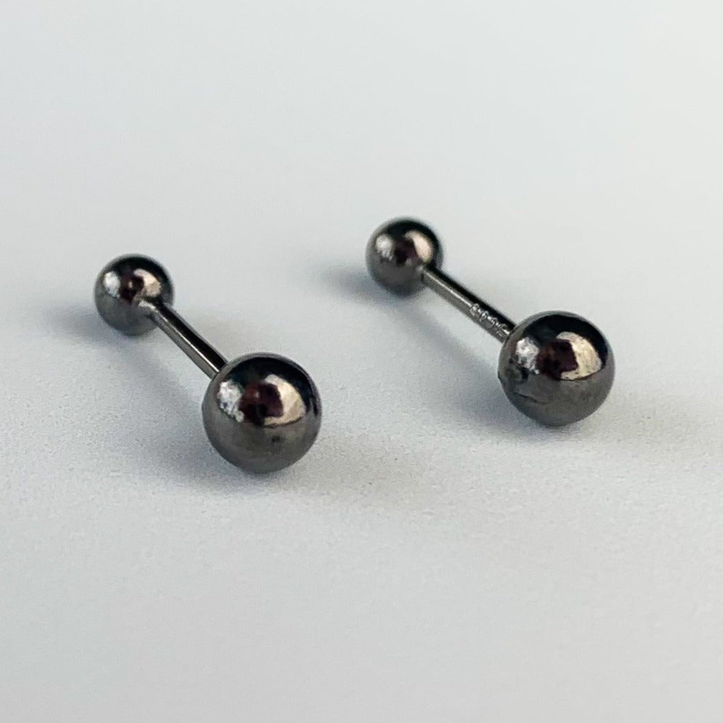Screw Ball Back Stud Earrings