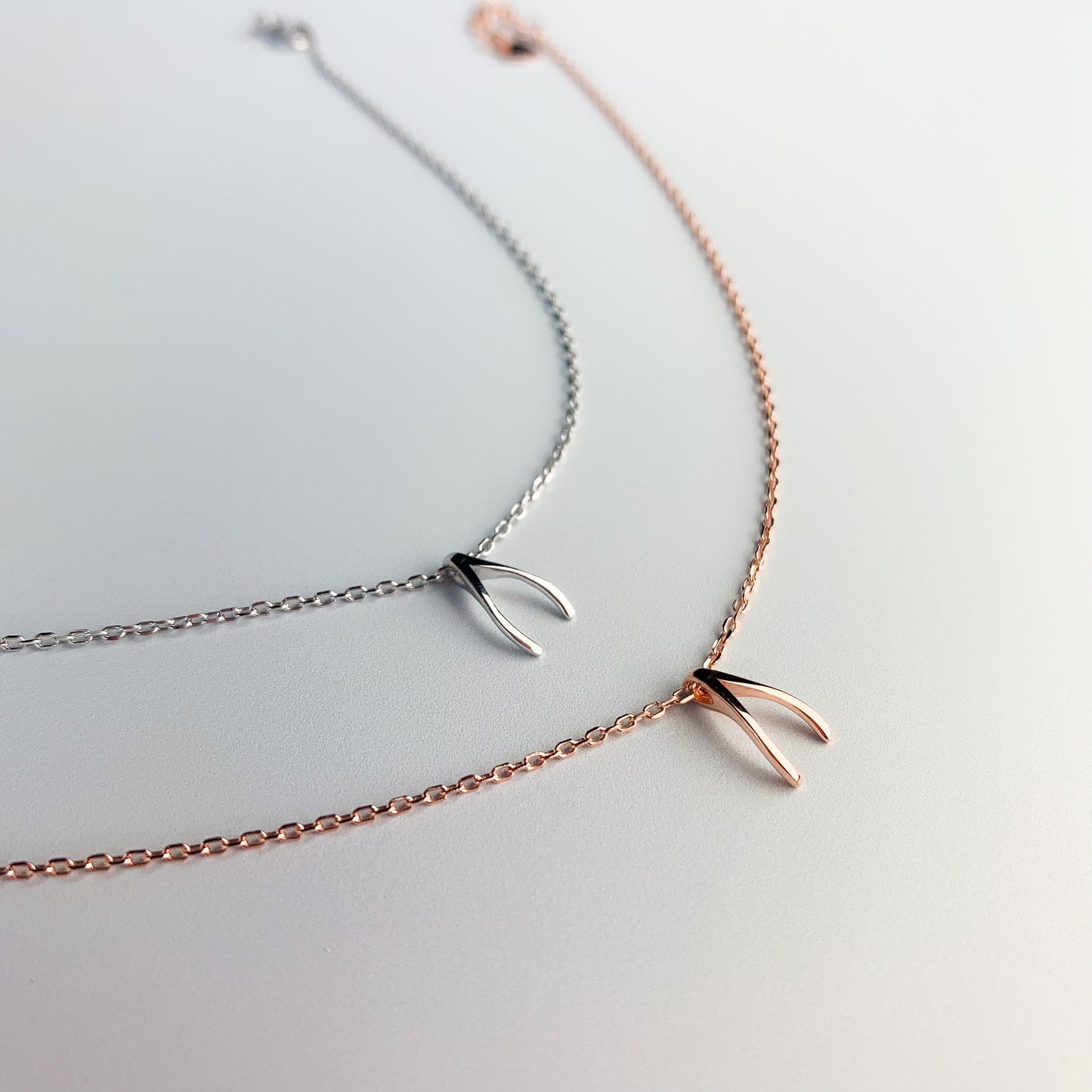 Wishbone Charm Chain Anklet