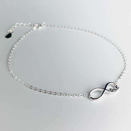Infinity 'Love' Charm Chain Anklet