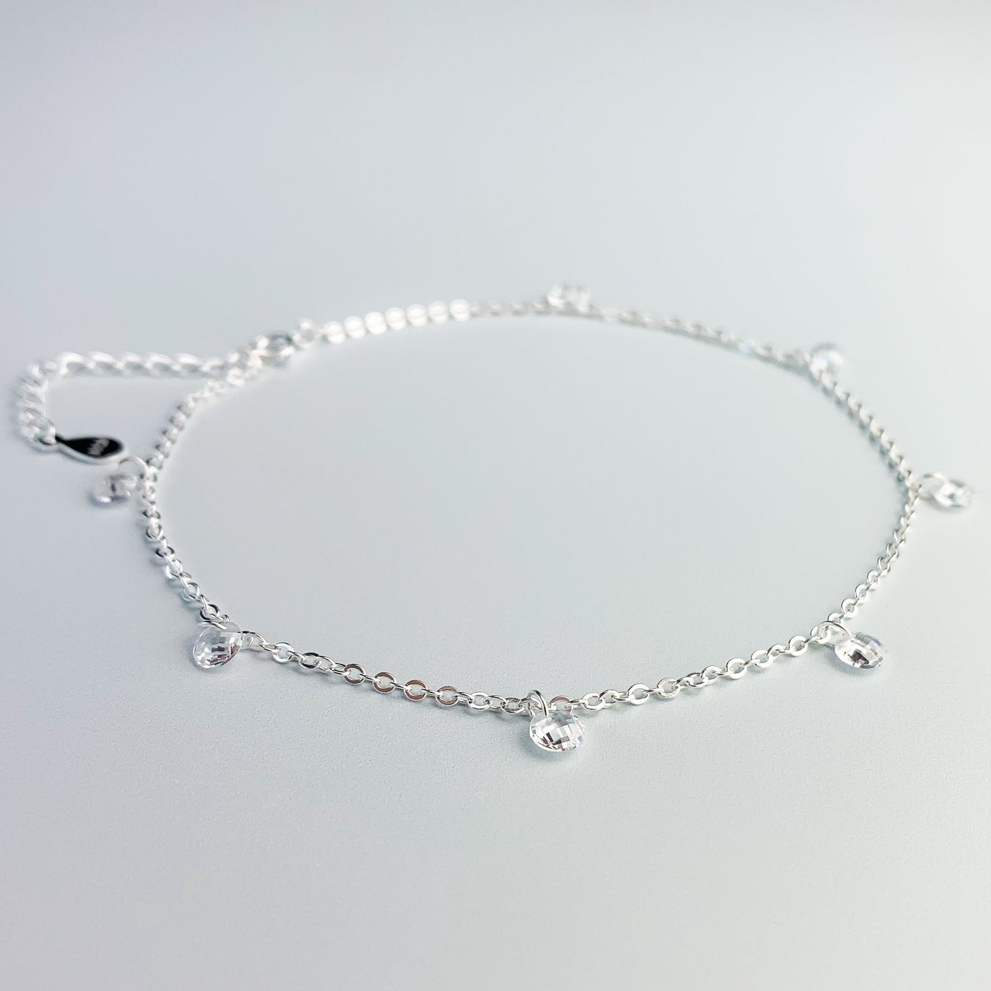 Hanging Crystal Charm Anklet