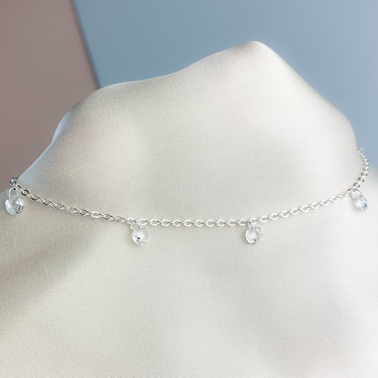 Hanging Crystal Charm Anklet