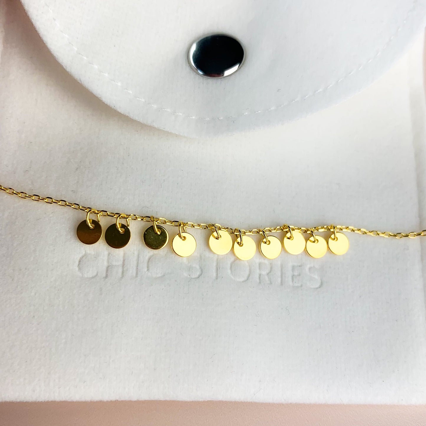 Dangle Disk Charm Bracelet