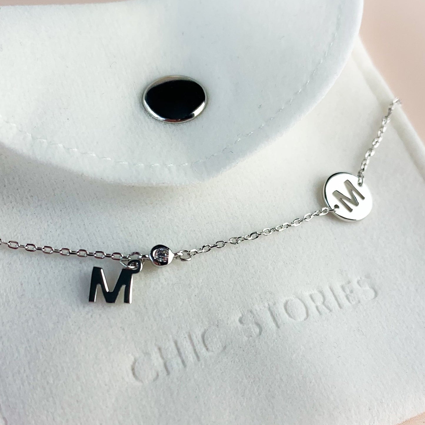 M Initial Charm Bracelet