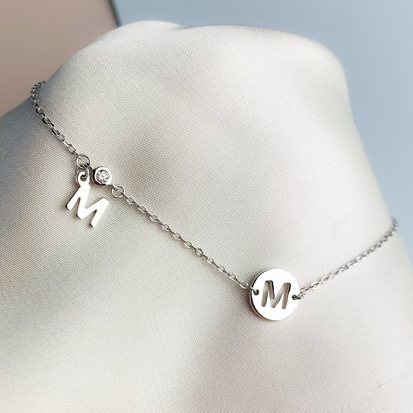 M Initial Charm Bracelet
