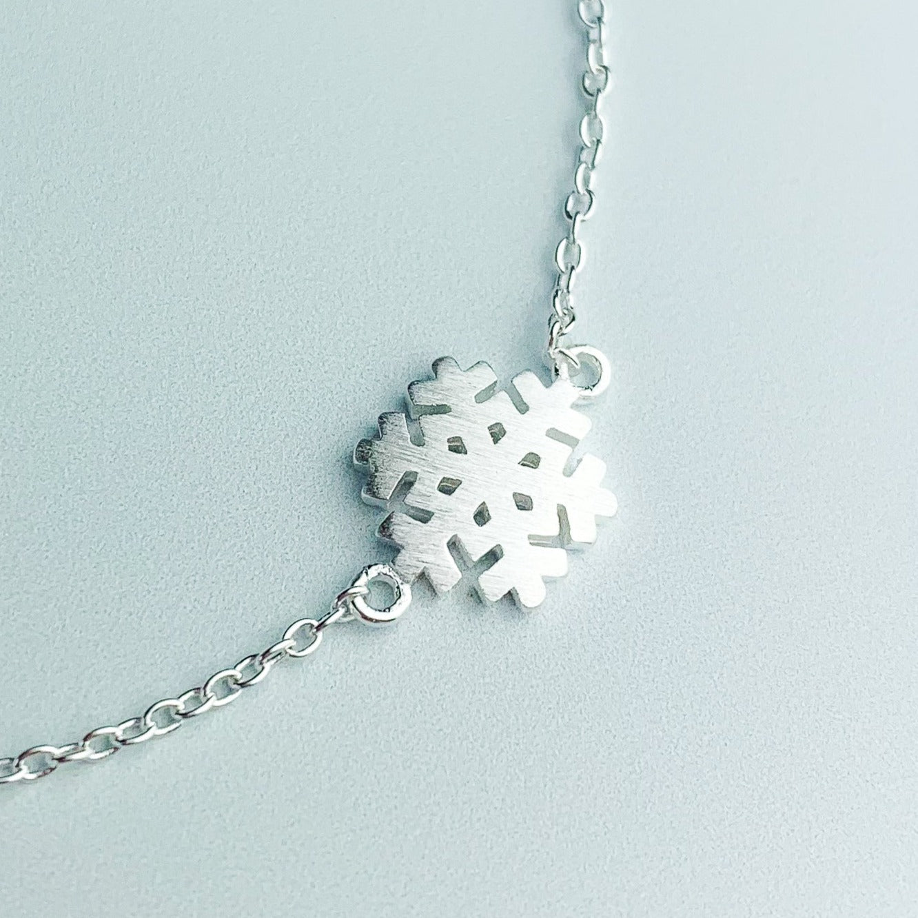 Minimalist Snowflake Charm Bracelet