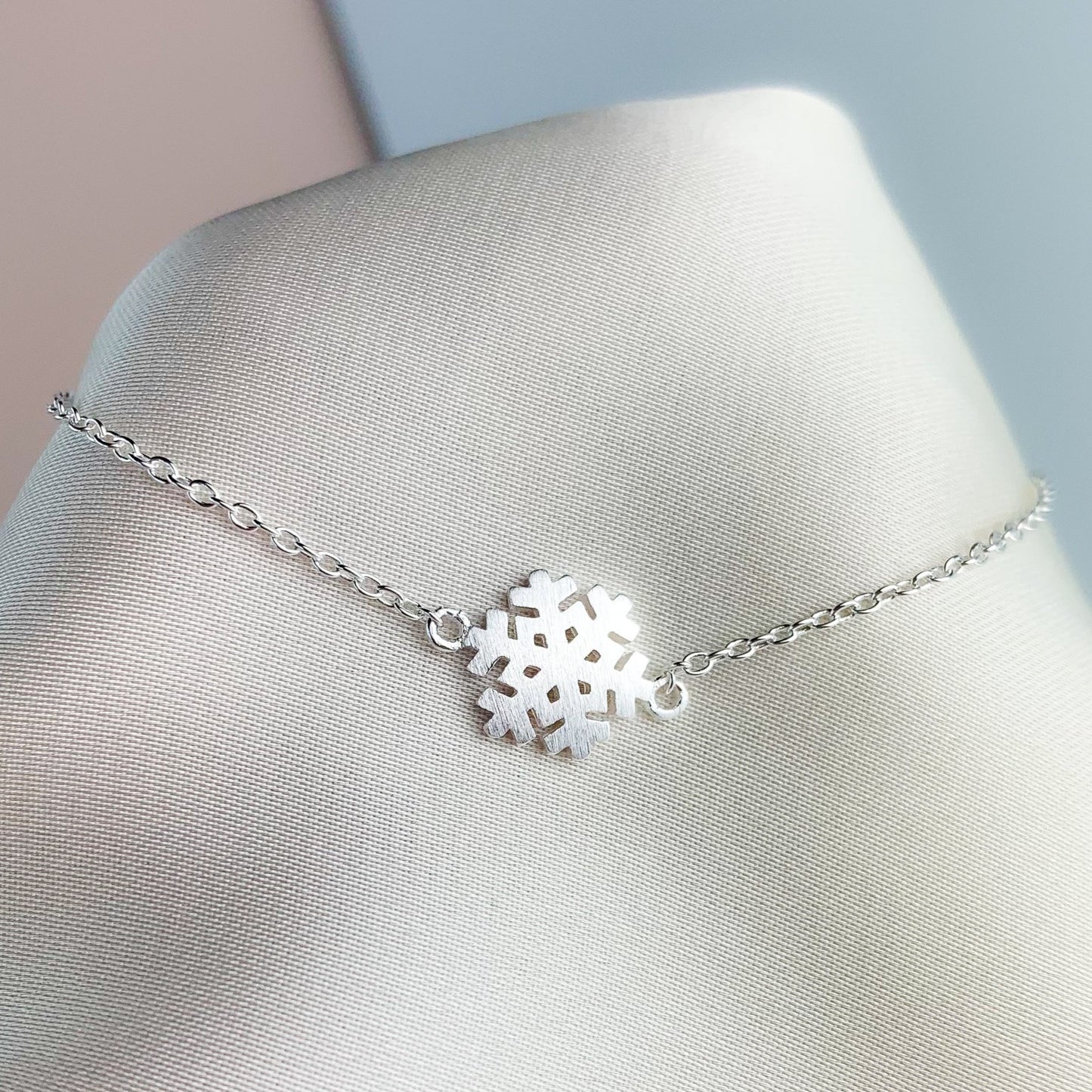 Minimalist Snowflake Charm Bracelet