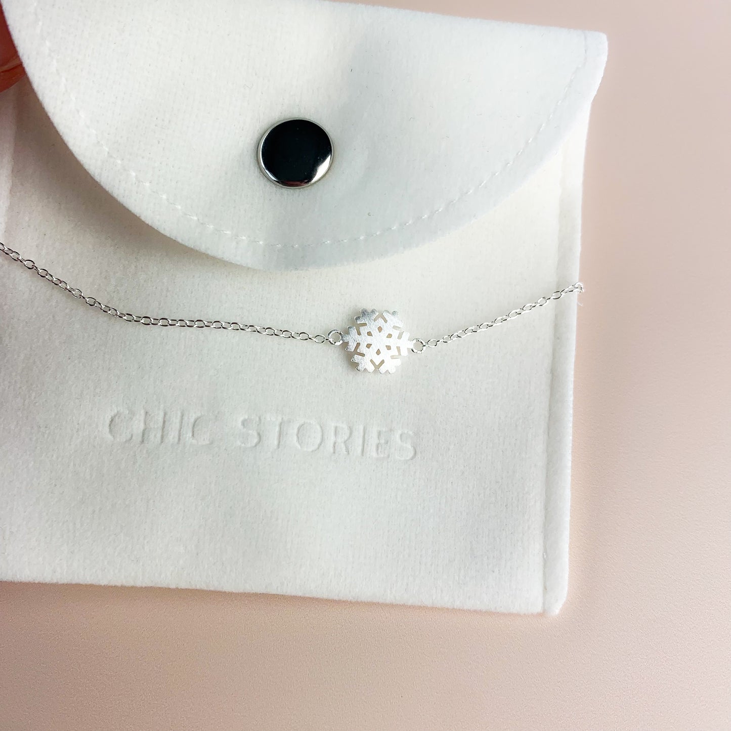 Minimalist Snowflake Charm Bracelet